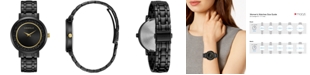 Caravelle Women's Crystal Black Stainless Steel Bracelet Watch 36mm